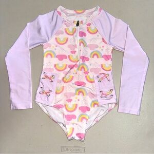Rainbow long sleeve bathing suit size 5T